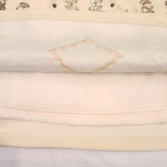 VICI Sequined Cream Mini Skirt Size Small - Picture 4 of 7